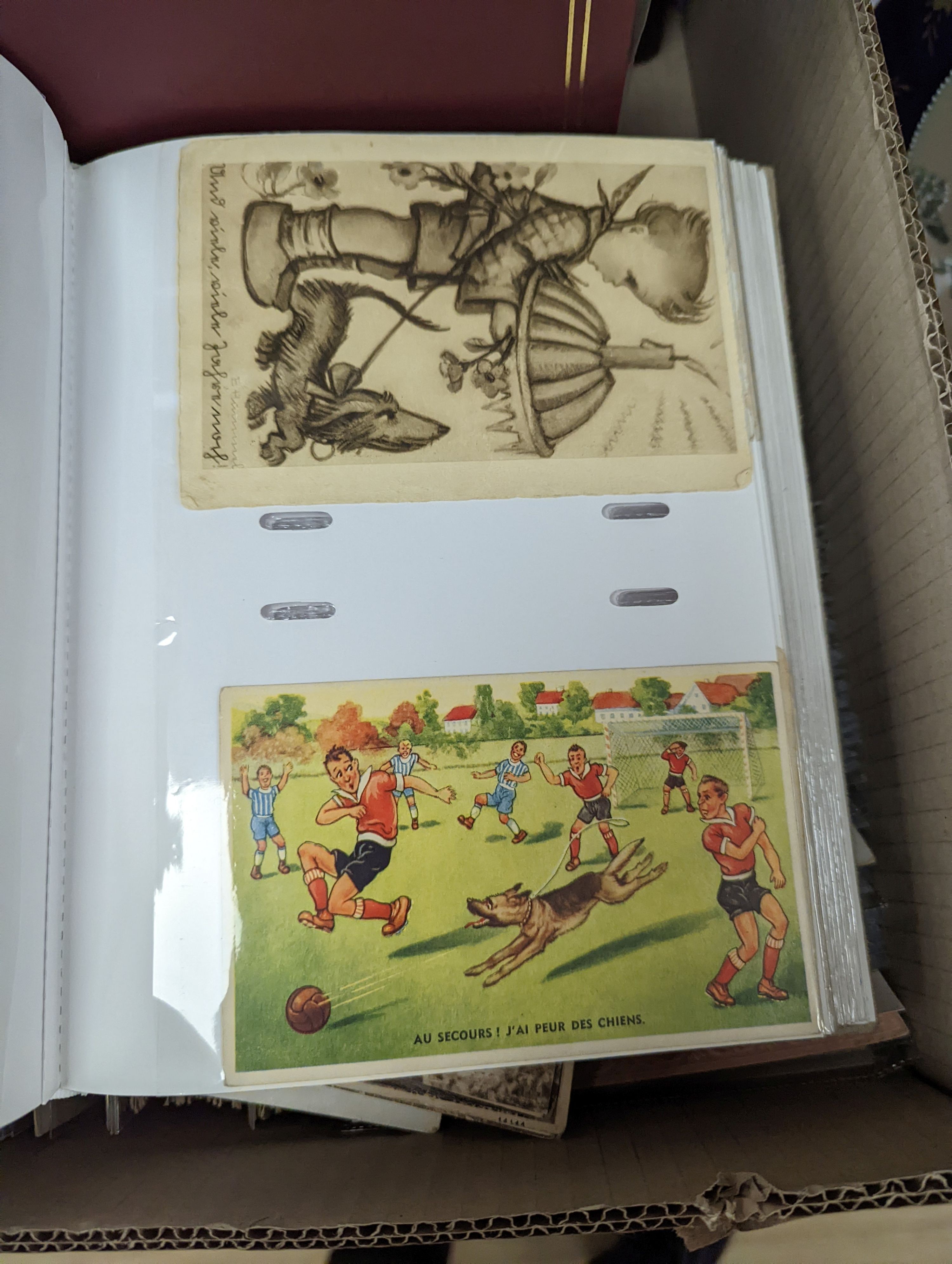 Four albums of postcards and a large collection of loose postcards, mainly British topographical, Victorian cabinet photographs, etc.